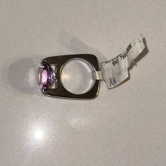 PIANEGONDA .925 silver amethyst rectangle statement cocktail designer ring 7 - Picture 7 of 10